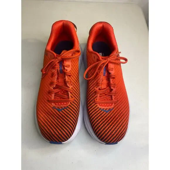 Mens Hoka Rincon 2 Red White Running Shoes Sneakers Fiesta Turkish Sea Size 8 - Picture 4 of 14